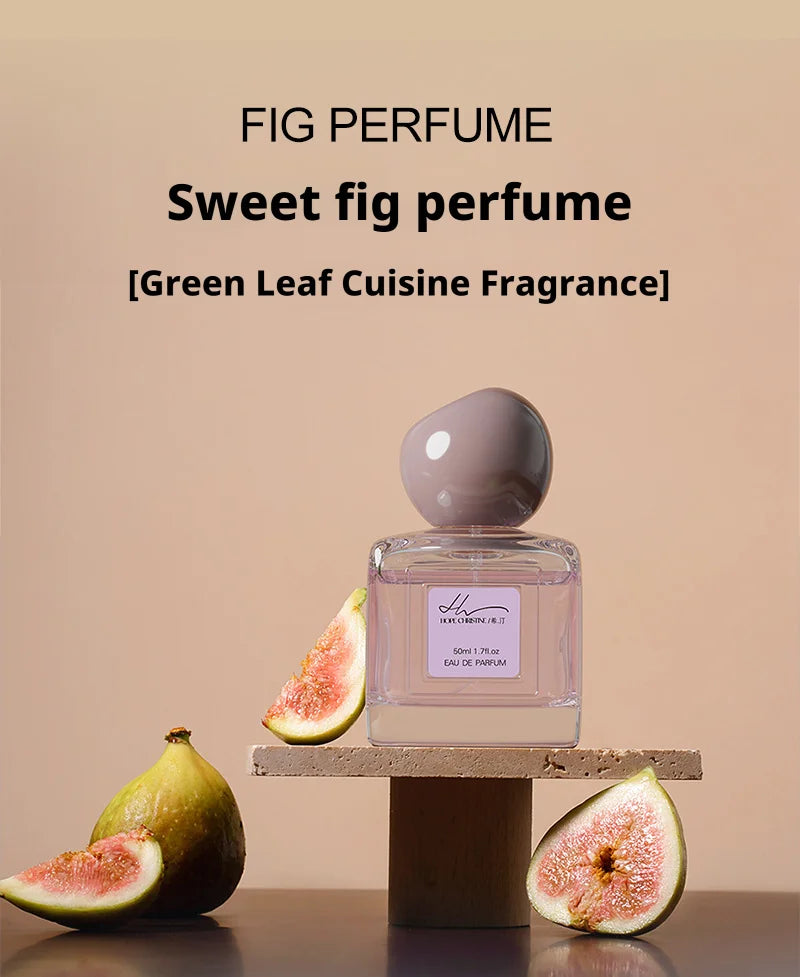 Hope Christine 50ml Fig EDP: Women's sweet green leaf fragrance in a modern square bottle with round cap. Long-lasting.