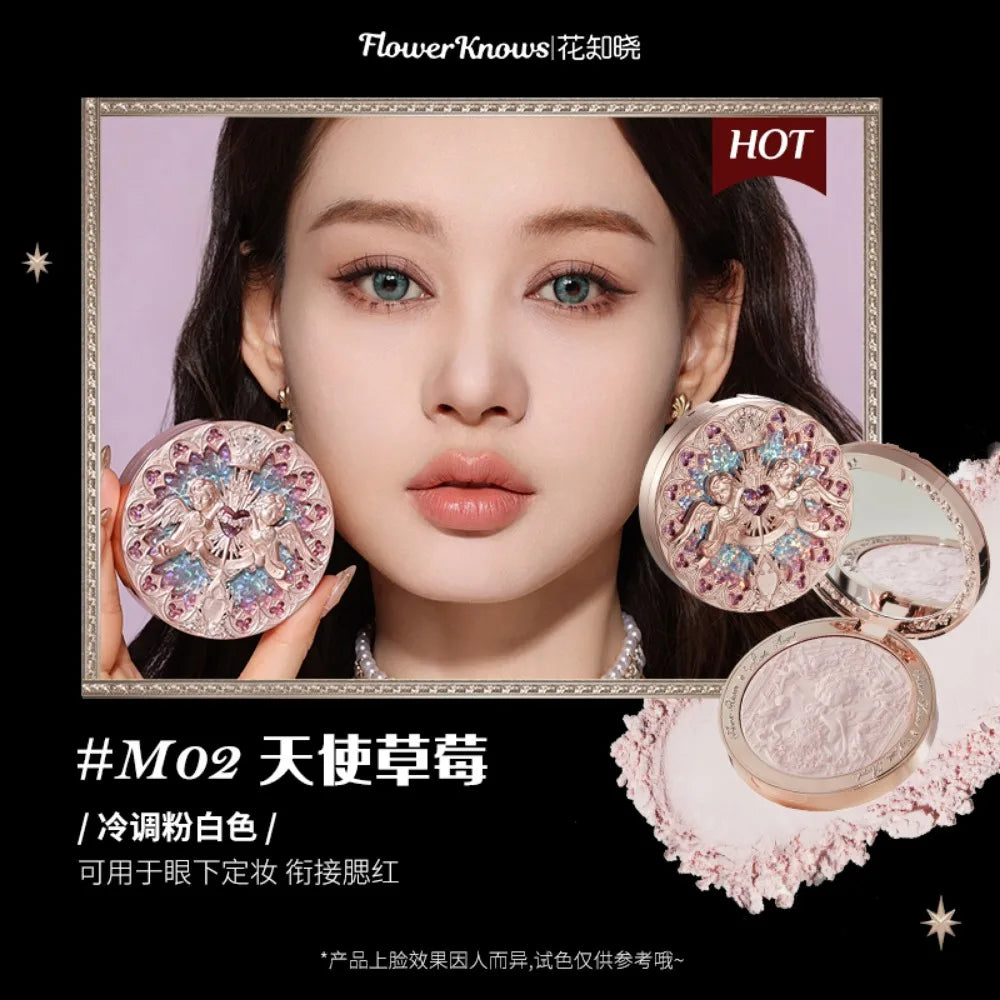 Tidesmit Flower Knows Little Angel relief highlighter palette shade swatch for luminous face makeup contouring