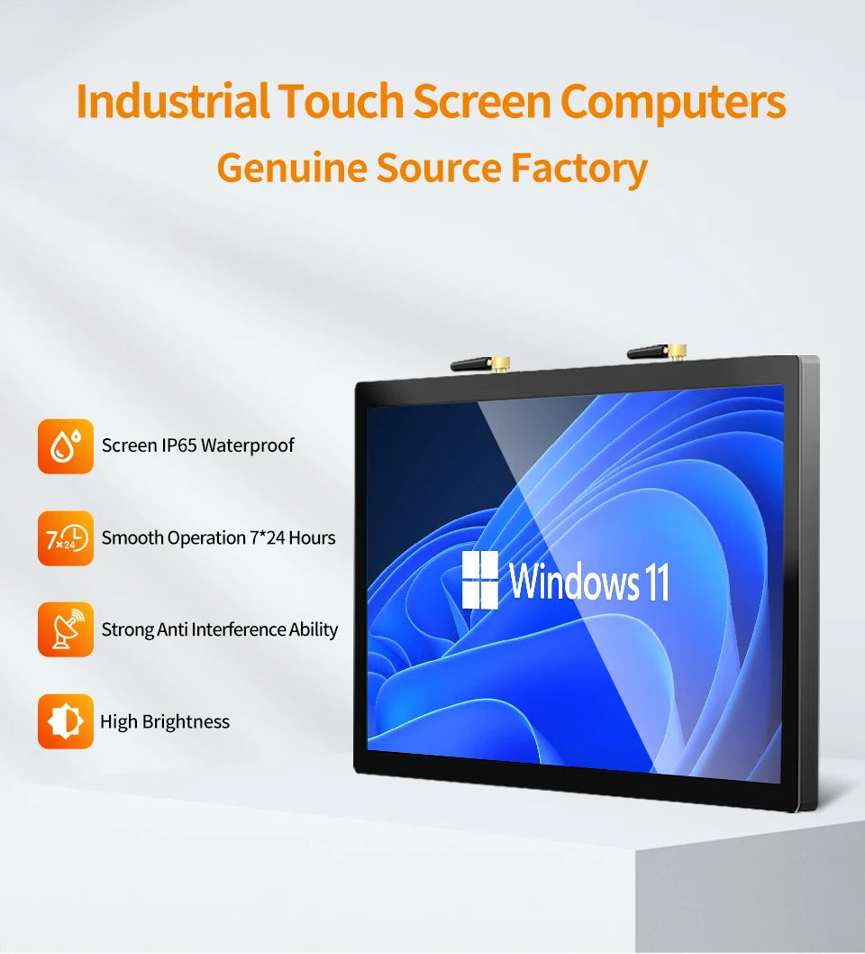 15.6 inch Industrial Capacitive Touch Panel PC Win 8G 128G IP65 Screen Waterproof With WIFI Bluetooth RJ45 RS232 USB
