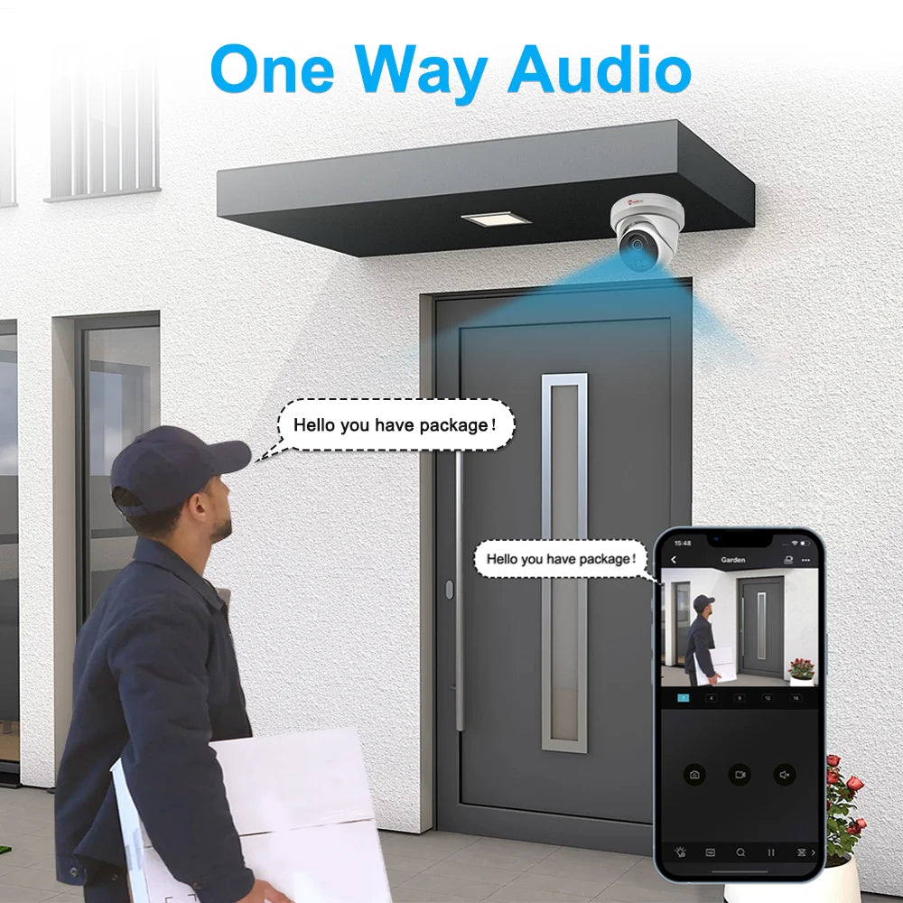 Anpviz 5MP/8MP Turret POE IP Camera Outdoor Security IP Camera AI Human Detection Smart Dual Light Built-in Mic Full Metal IP66
