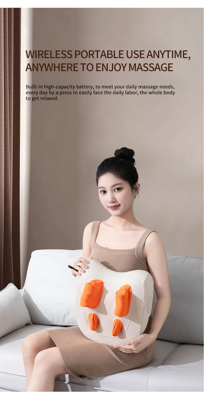 Electric Massager with Heat Therapy for Targeted Deep Tissue Muscle Relief Massage Cushion Tidesmit