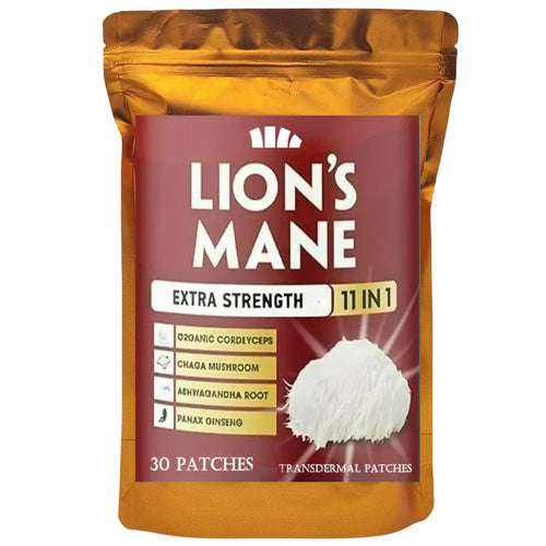 Lion's Mane 11-in-1 transdermal patches for immune support, a potent alternative to daily adaptogen mushroom coffee.