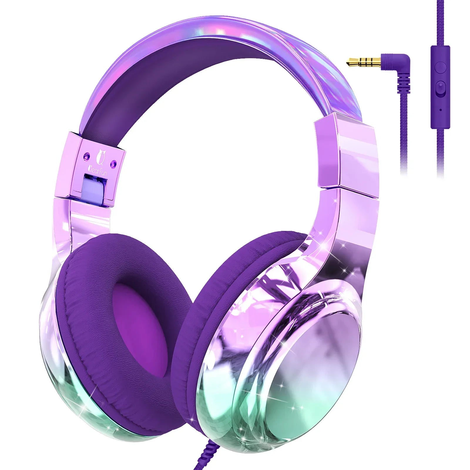 Tidesmit Kids Wired Headphones with Volume Limit and Built-in Mic DeepPurple NO Box Tidesmit
