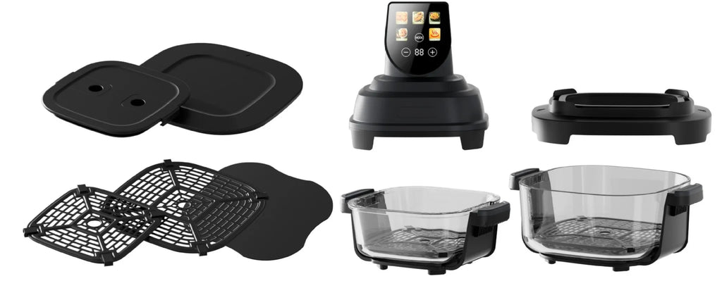 Color Screen Smart Air Fryer Air Fryer Glass Visual Fries Machine Electric Oven