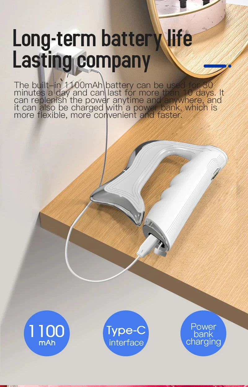 Electric Fascia Massage Blade - White Portable Deep Tissue Massager Body Shaping Massage Equipment Tidesmit