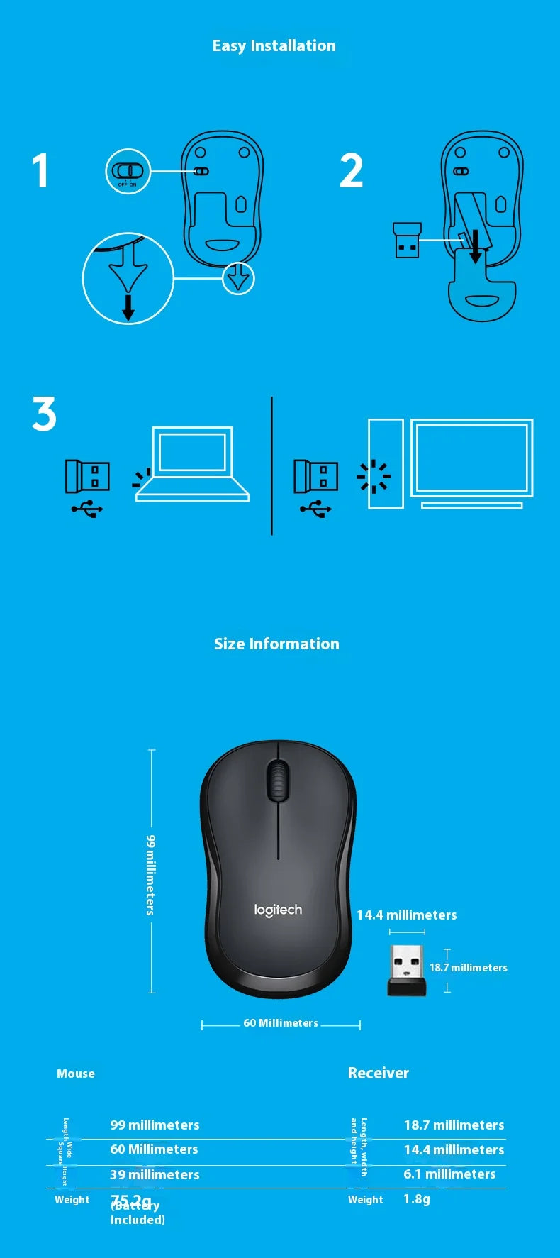 Logitech M220 Wireless Mouse Laptop Business Office Silent Portable Home Game Boys and Girls Super handy office mouse