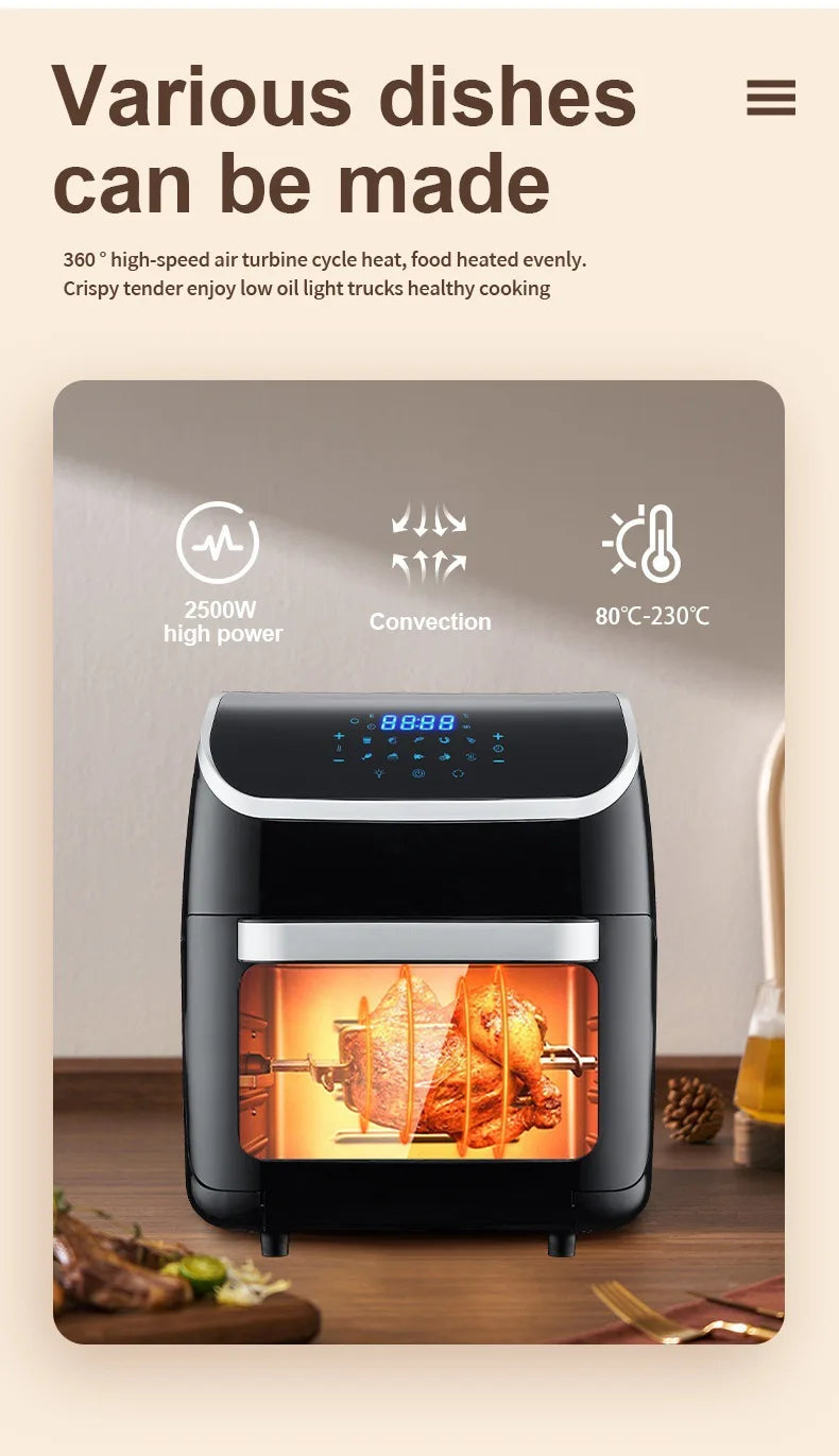 Airo Factory Can Customize Large Capacity air Fryer Touch air Fryer No Oil Smoke Fries Electromechanical Oven