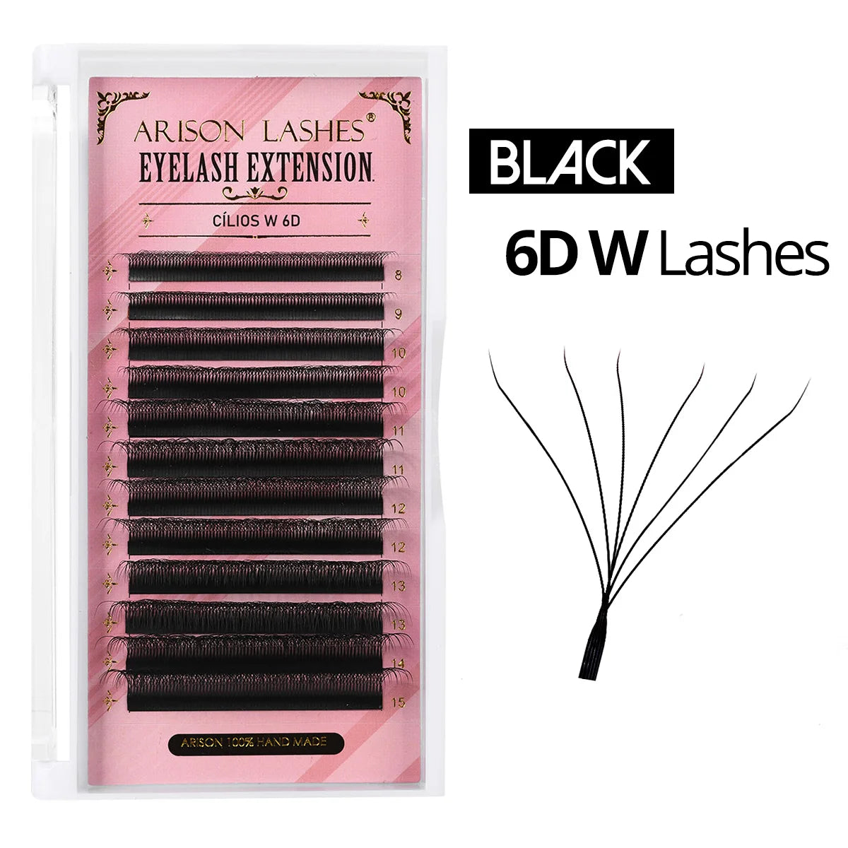 W Shape 7D Volume False Eyelashes 0.07mm D Curl - Soft Faux Lashes False Eyelashes Real 6D W Tidesmit