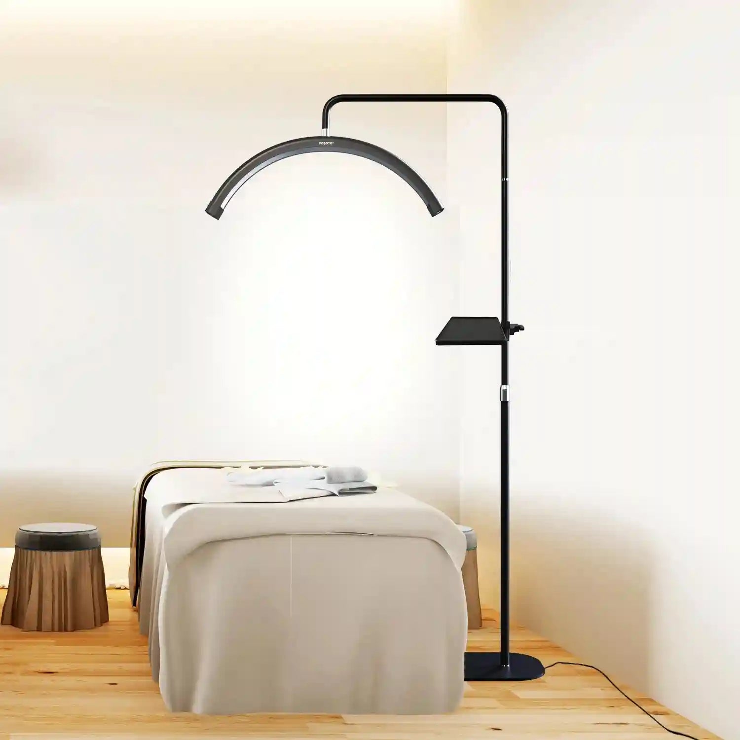 LED Half Moon Lash Light with Floor Stand | Professional Salon Lighting Tidesmit