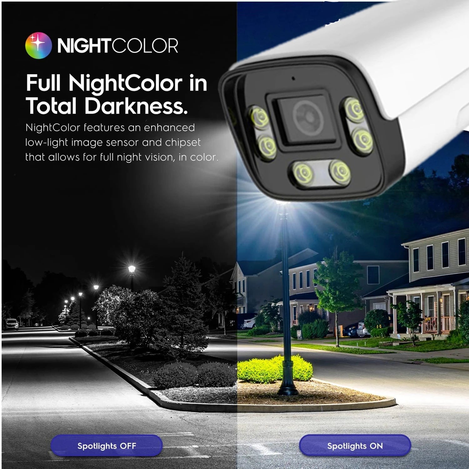 8MP Outdoor Security POE Camera AI 98ft NightColor IP Camera with Face/Human Detection H.265+ Video Surveillance Two-way Audio