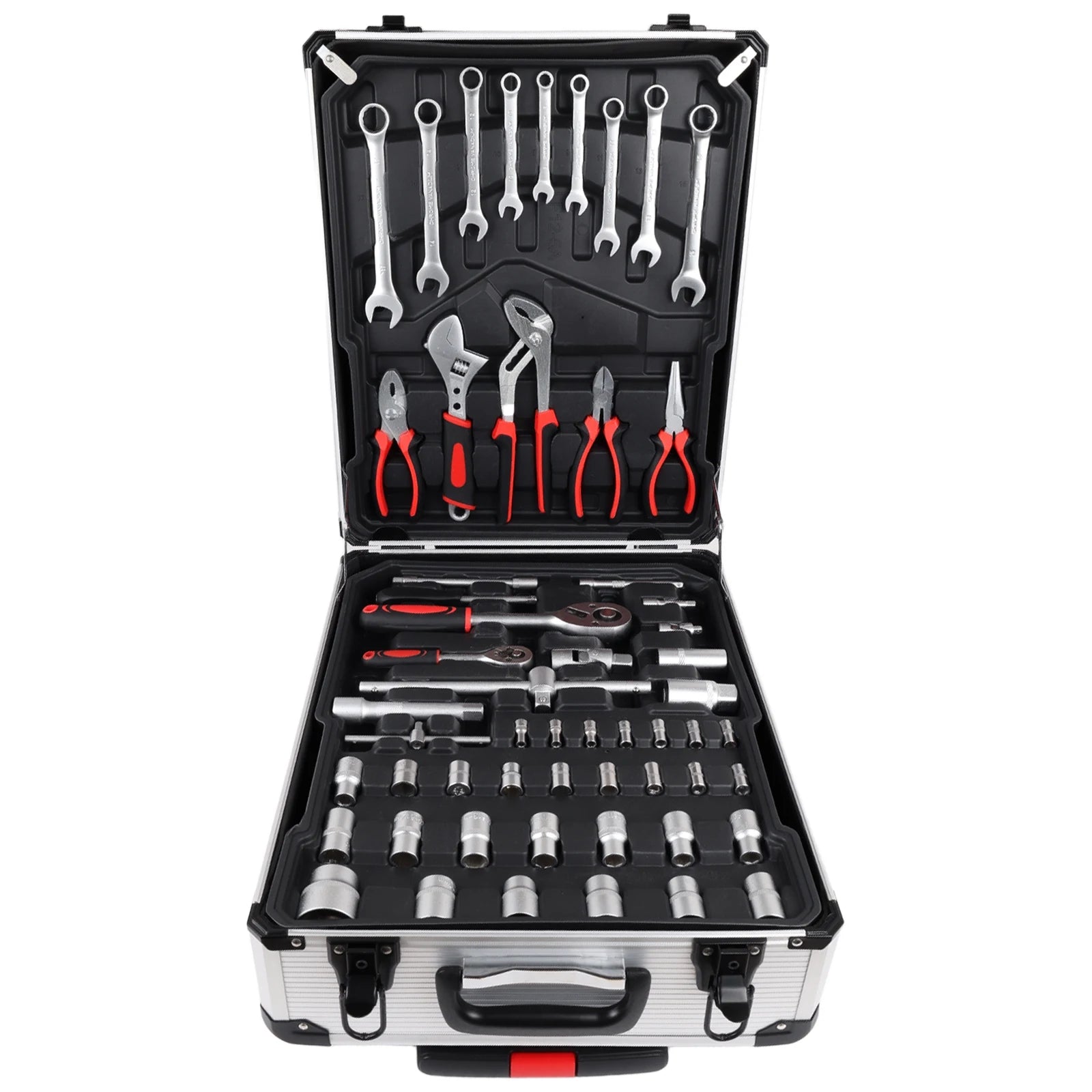 Podofo 399pcs Hand Tool Box Portable Tool Cart Keyed Locking System Toolbox Garage Tool Auto Home Repair Tool Kit with Wheels