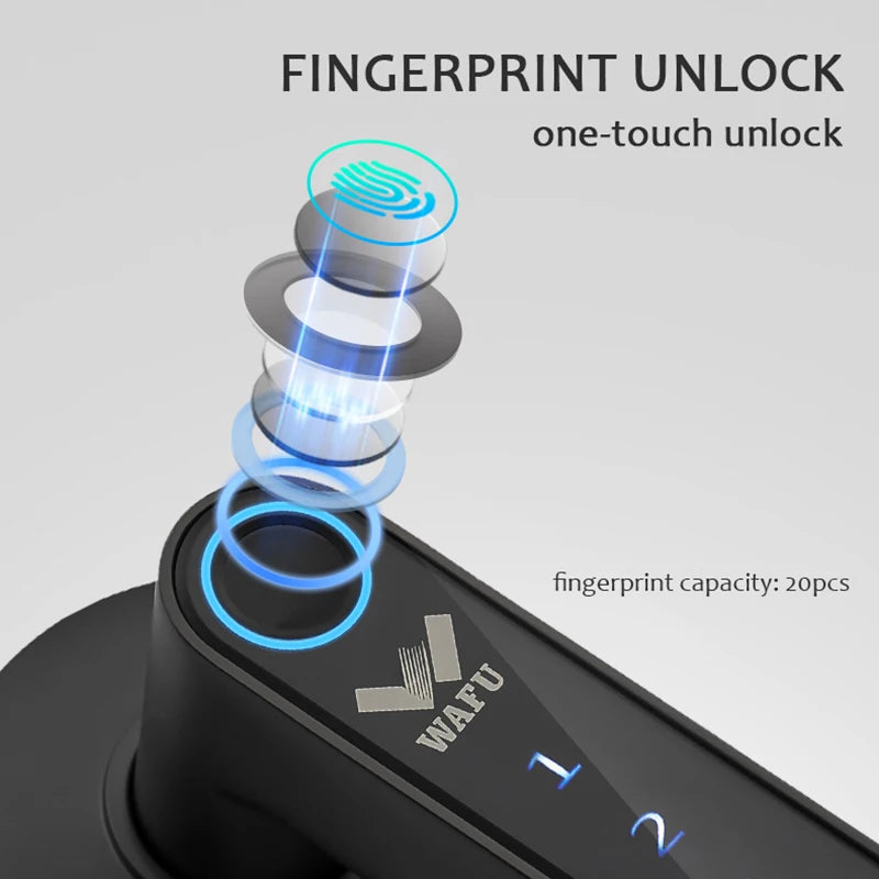 WAFU 016 Fingerprint Smart Lock Password Handle Bed Room Lock Tuya Bluetooth Password Door Lock Zine For Home Hotel