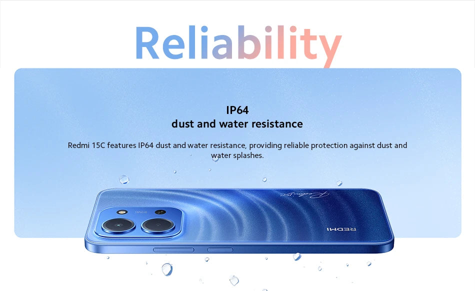 Xiaomi Redmi 15C Smartphone Global Version MediaTek Helio G81-Ultra 120Hz 6.9" Dot Drop display 33W charging
