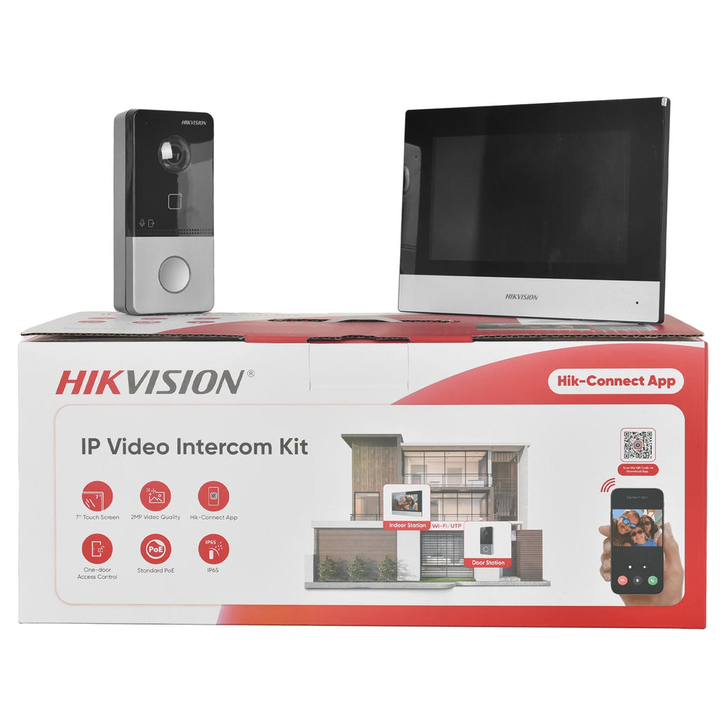 Hikvision IP Video Intercom Kit DS-KIS603-P(C) Original DS-KV6113-WPE1+ DS-KH6320-WTE1 POE Doorbell Door Station WIFI Monitor