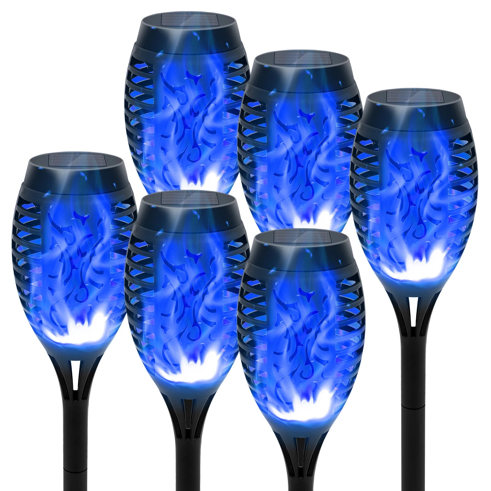 12LED Solar Flame Torch Lights Flickering Waterproof Garden Decoration Outdoor For Lawn Path Yard Patio Floor Lamps