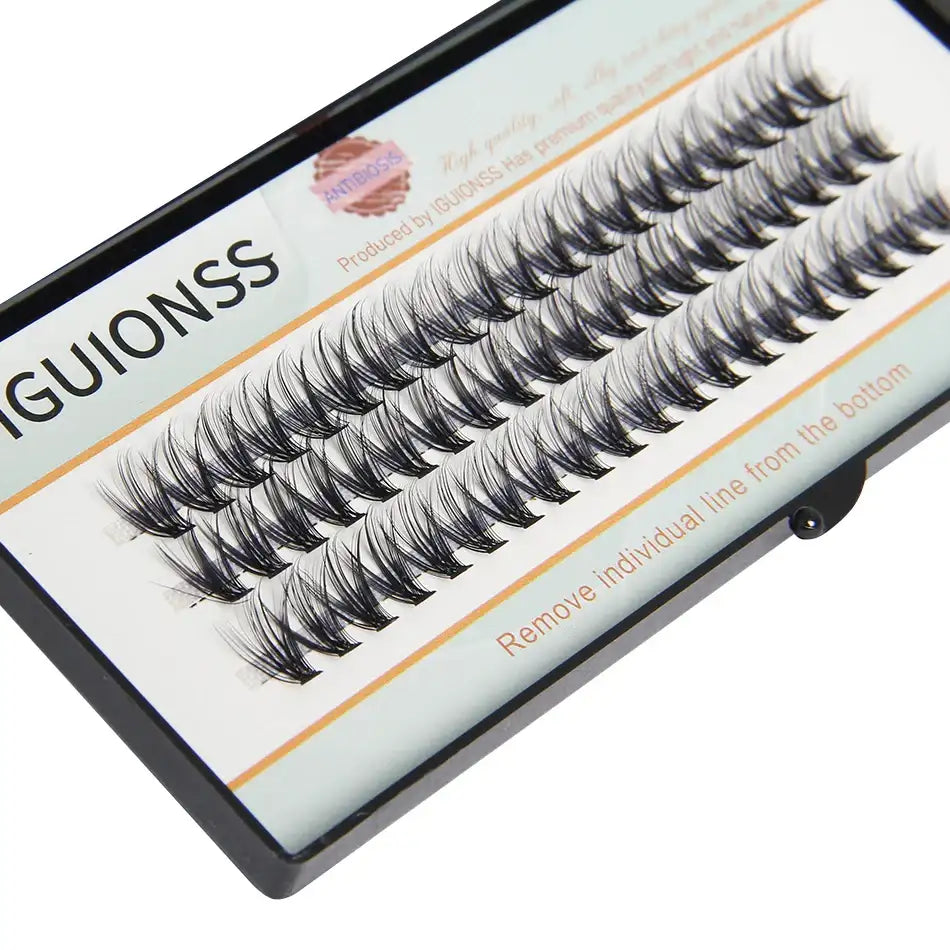 IGUIONSS Segmented False Eyelash Extension DIY Natural Individual Lash Makeup Tools Soft Easy to Operate Eyelashes False Eyelashes 30P Tidesmit