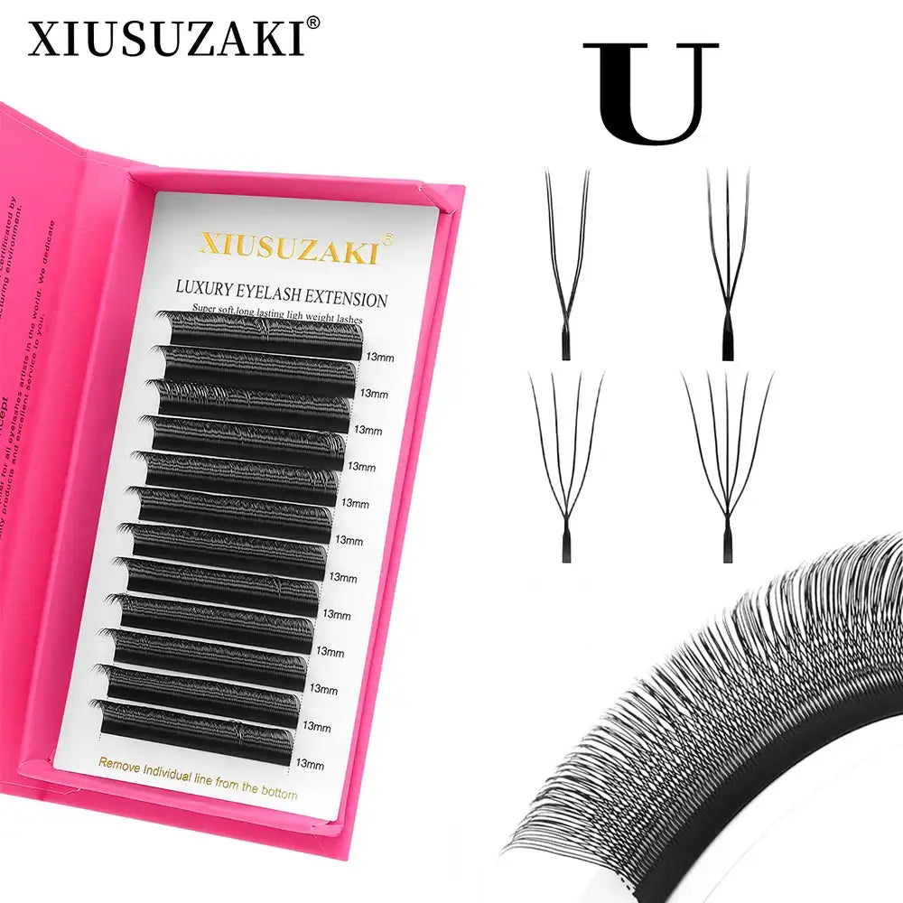 XIUSUZAKI U-Shaped YY 3D 4D 5D W Eyelash Extensions New Style U/W Lashes Extension Mink Premade Volume Fans False Eyelashes False Eyelashes Tidesmit