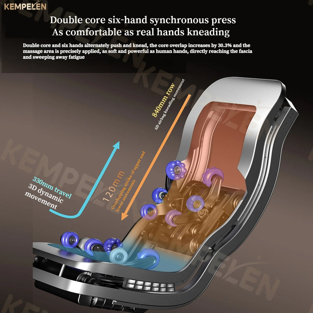 6D Dual-Core Electric Massage Chair with SL Track and Heat Therapy Body Shaping Massage Equipment Tidesmit