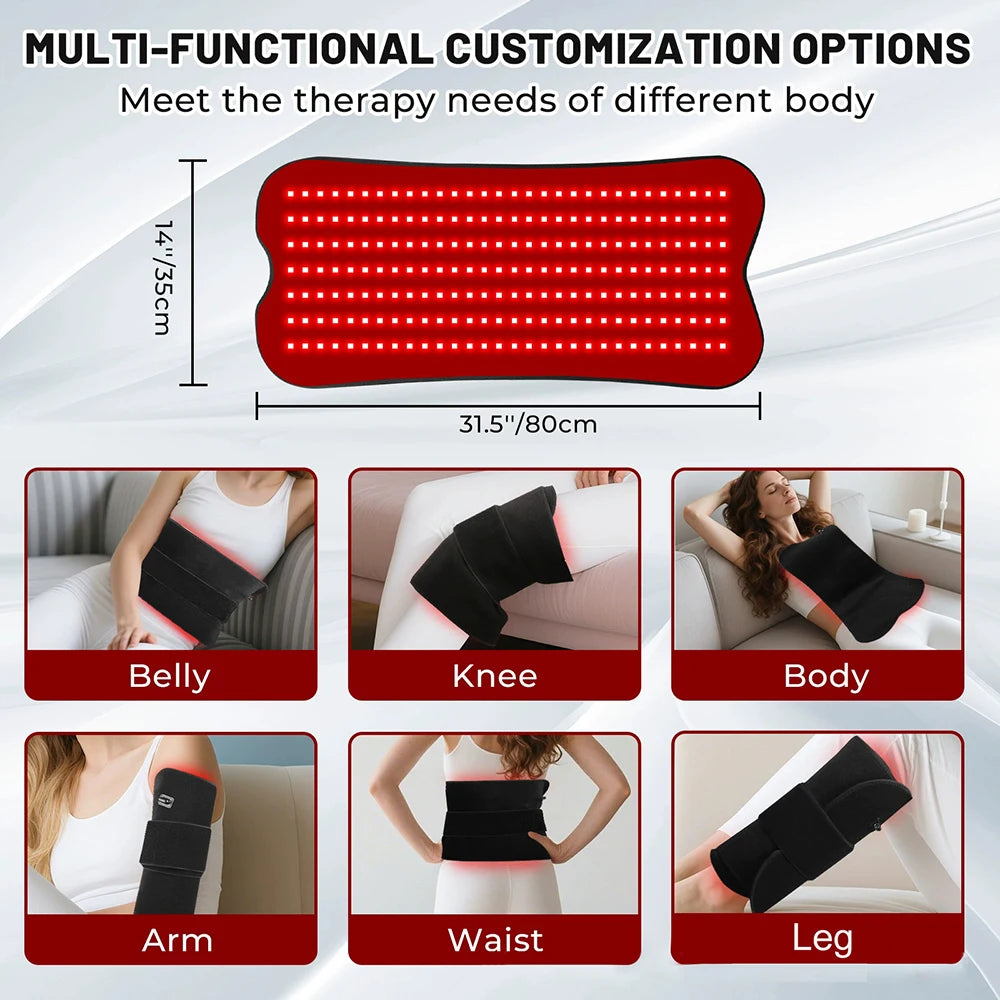 210pcs LED Bead Red Light Belt Red Infrared Light Therapy Pad LED Beauty Devices for Face and Body Back Knee Hands Feet Relief