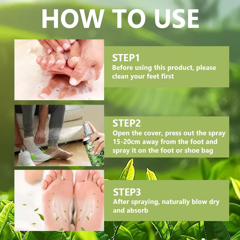 Tidesmit YUITIKUE Tea Tree Foot Freshing Spray, 100ml 24H antiperspirant for effective foot odor control.