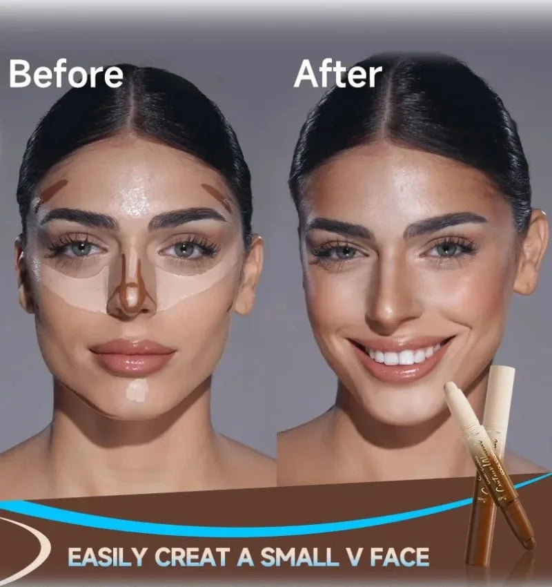 Tidesmit double-ended contour stick for sculpting face makeup showing waterproof full coverage cream texture detail