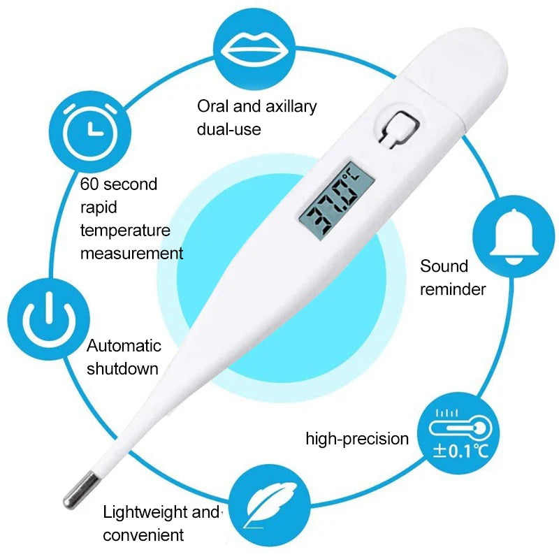 Baby Thermometers Pulse Oximeter Finger Digital Thermometer Accurate Oral Armpit Temperature Reading Fever Alert Termometer