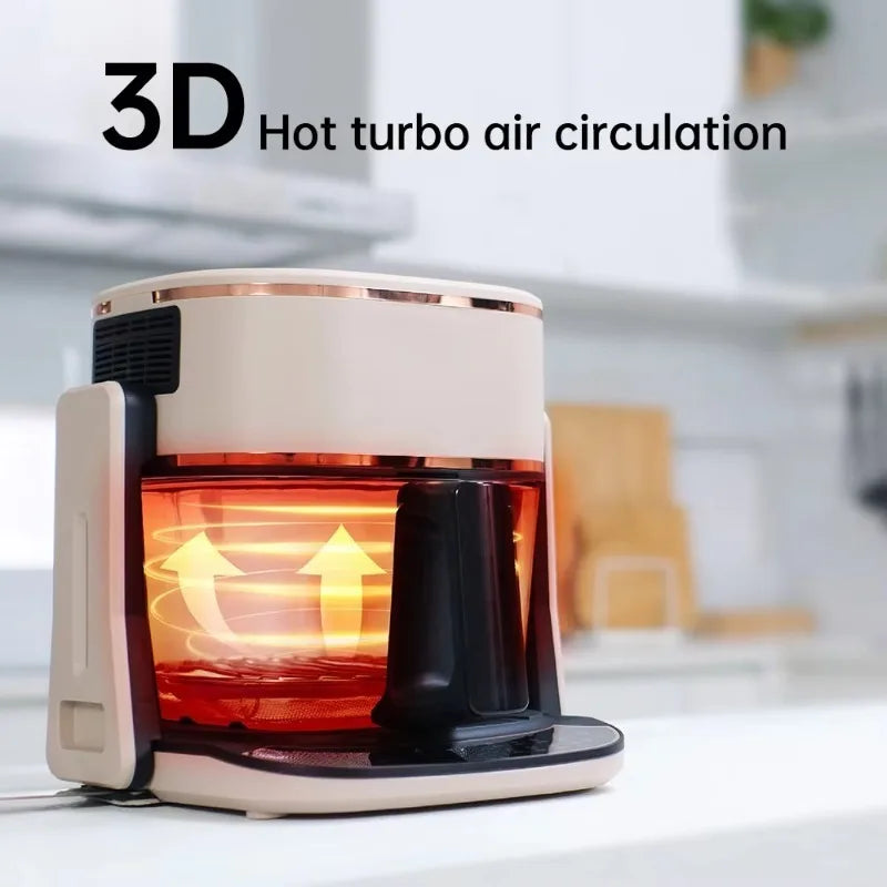 Airo Factory Stainless Steel Digital Air Fryer 4.5L Electric Glass Steam Air Fryer Without Oil