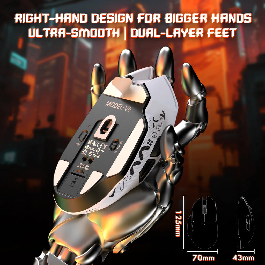 ATTACK SHARK V6 65g Wireless Gaming Mouse RGB Magnetic Charging Dock Wireless/Wired Mouse 1K Polling PAW3311 Office Gamer Mice