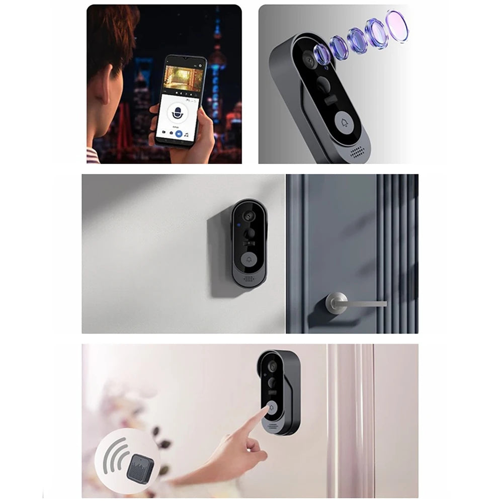 Wireless Smart Doorbell with Video Intercom WIFI App Remote Control High Definition Night Vision Surveillance Video Monitor