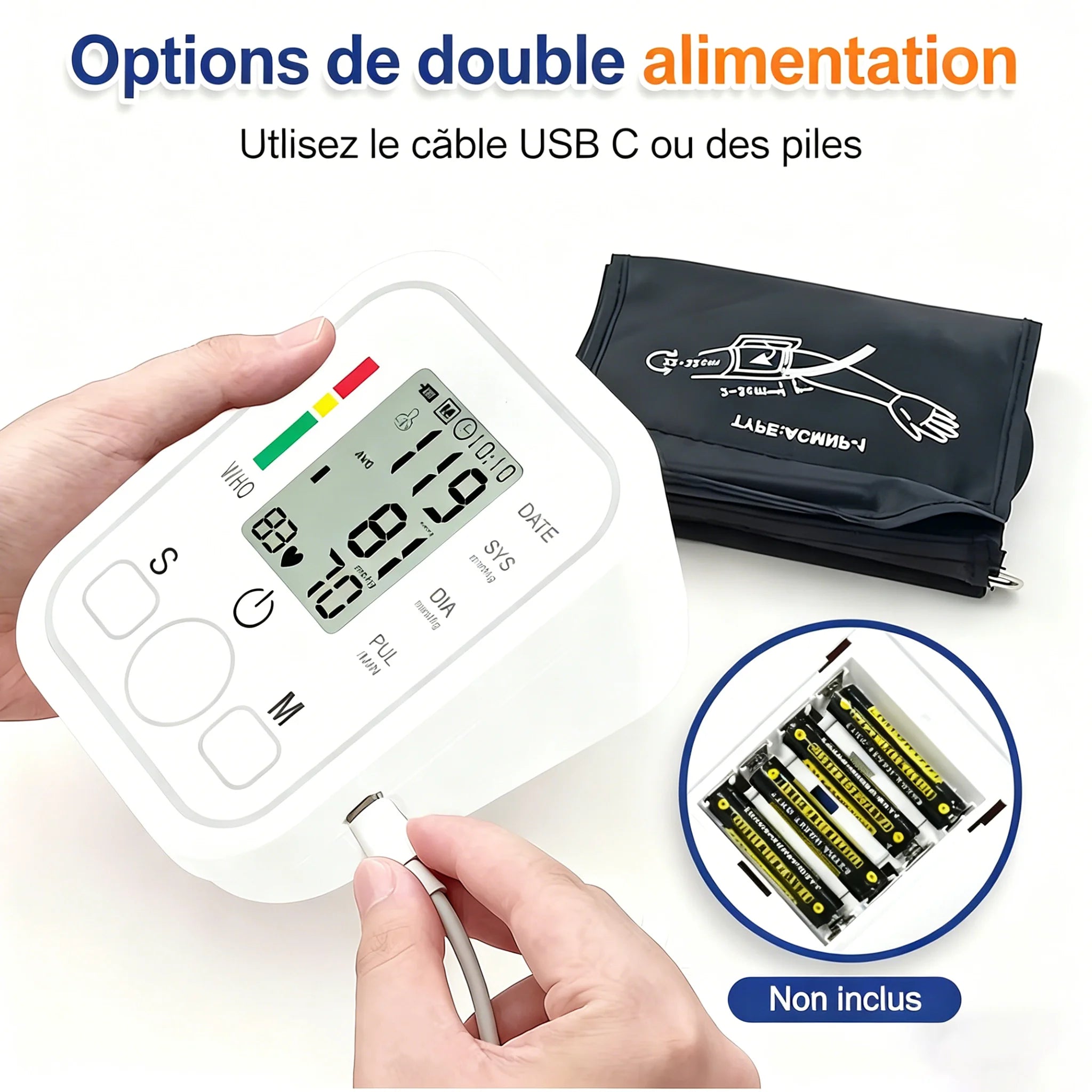 Automatic Digital ARM Blood Pressure Monitor, Sphygmomanometer,Tonometer,Tensiometer,Heart Rate Meter,BP Monitor Health Care