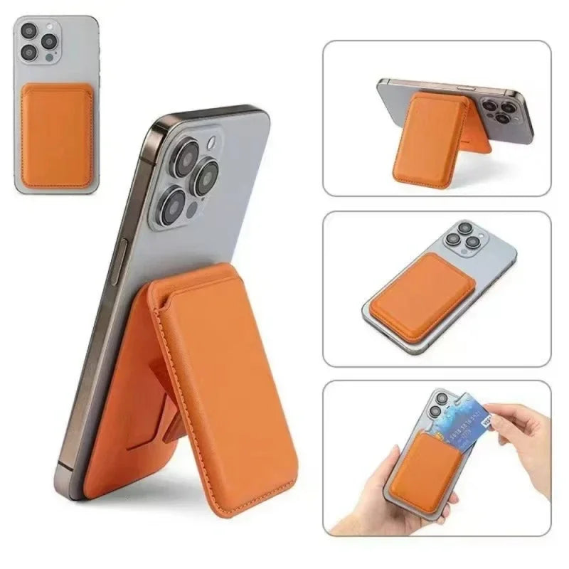 Magnetic Leather Wallet Case for iPhone 15 Pro Max with Kickstand Tidesmit