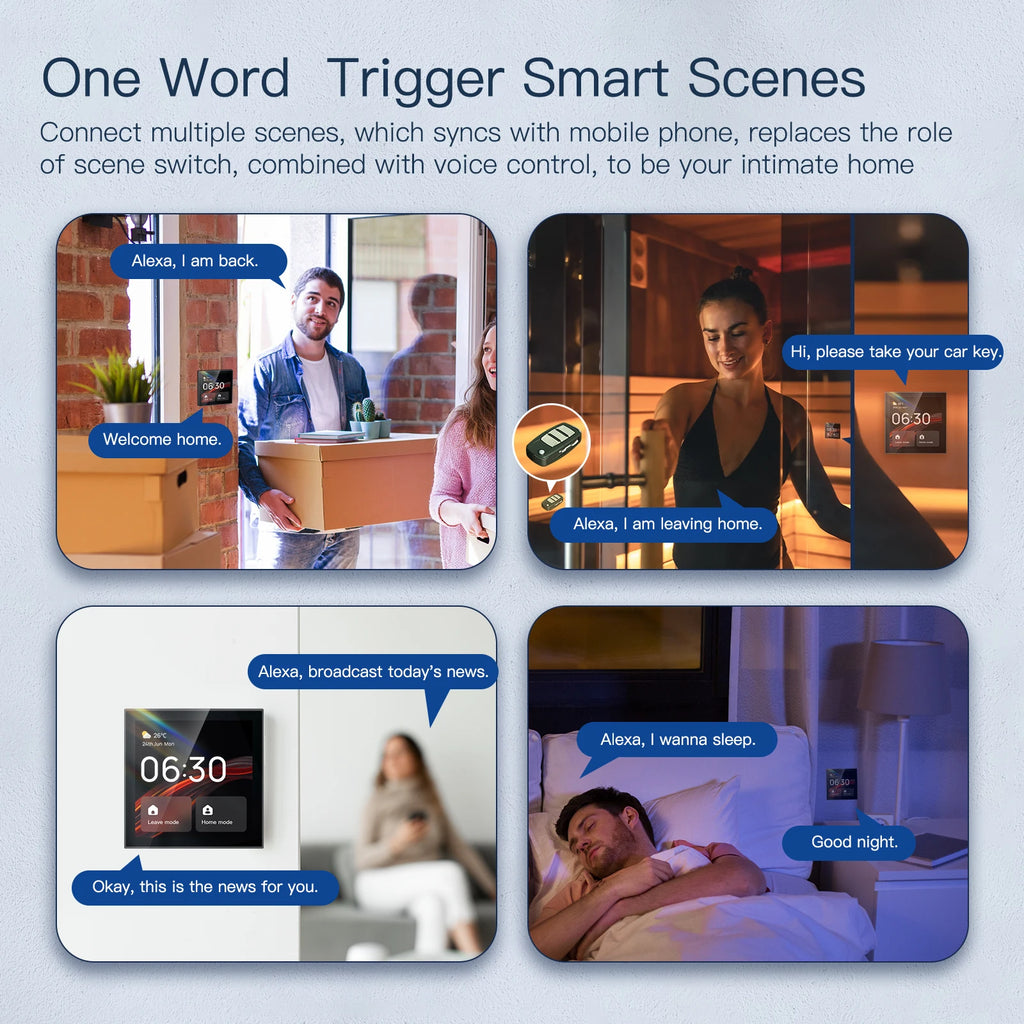 Tidesmit 4-Inch Smart Home Control Panel ZigBee Hub - Alexa Built-in Tidesmit
