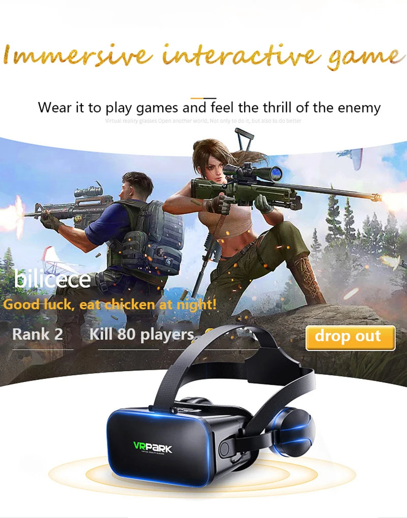 VR Headset for Smartphone – Adjustable 3D Goggles with Wireless Controller Tidesmit