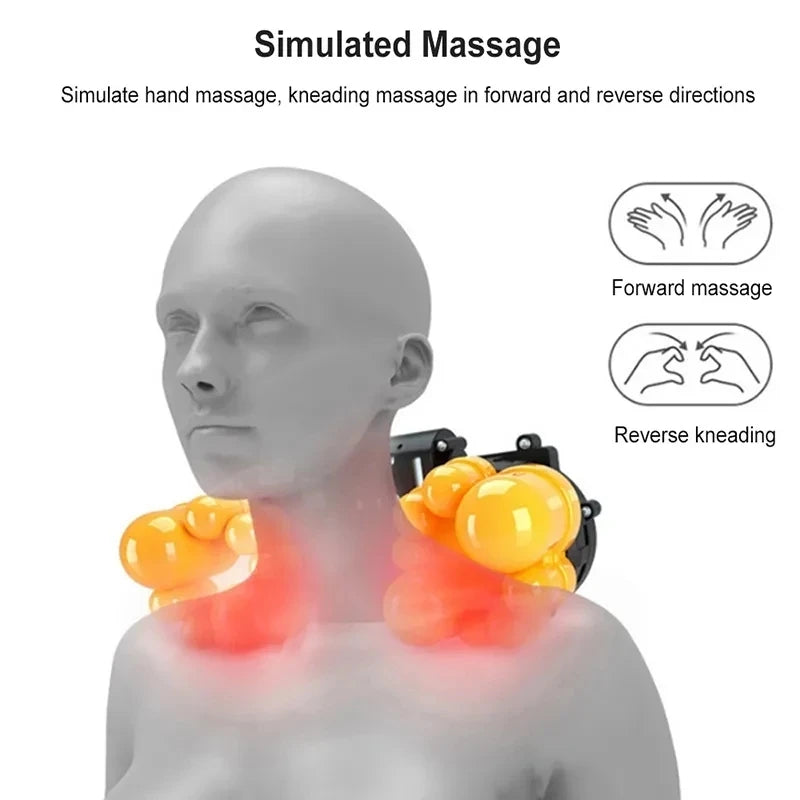 Electric Massager with Infrared Heat Deep Tissue Pillow - EU Plug Beige Massage Cushion Tidesmit