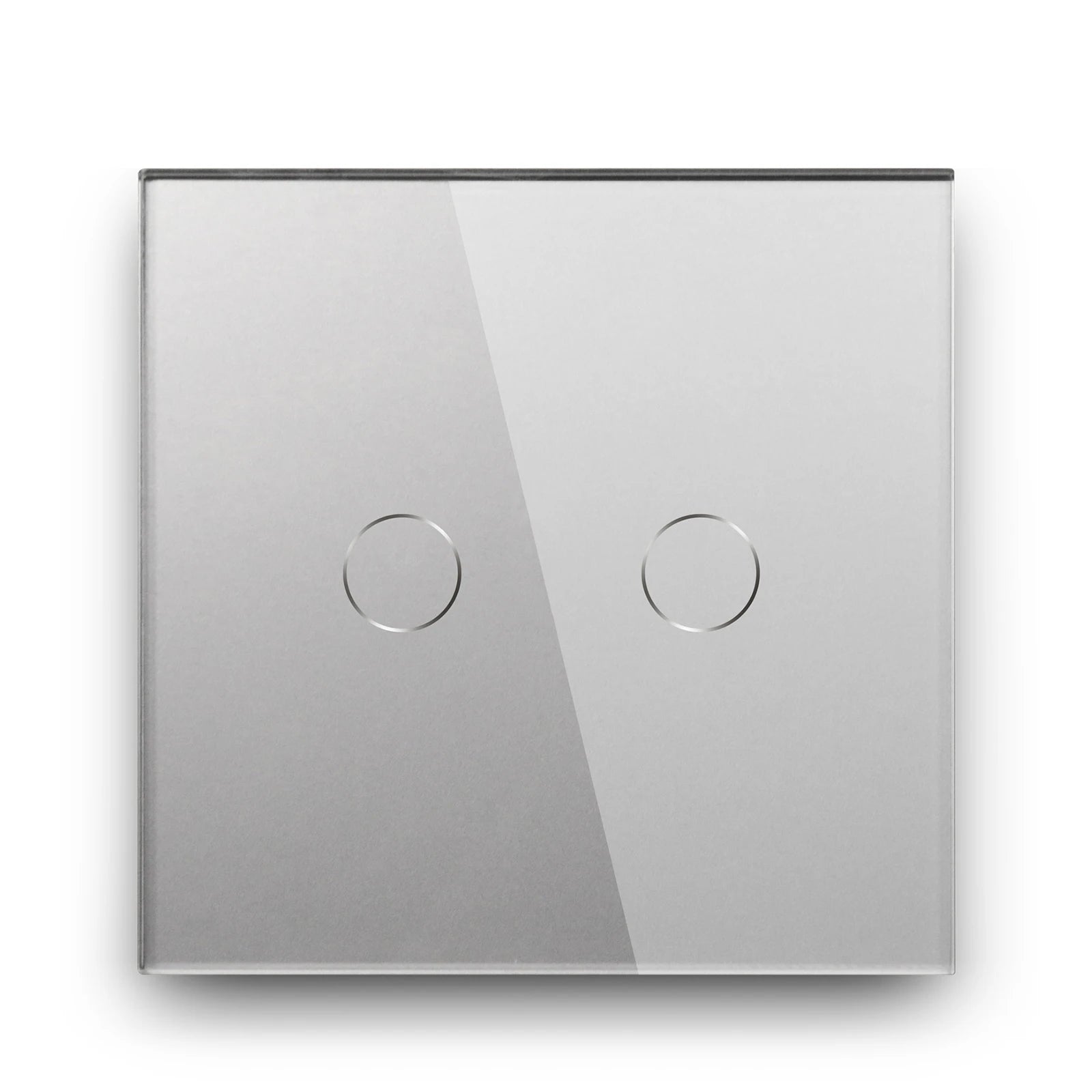 Crystal Glass WiFi Smart Light Switch | App-Controlled Wall Mount 2 Gang 1 Way Gray Tidesmit