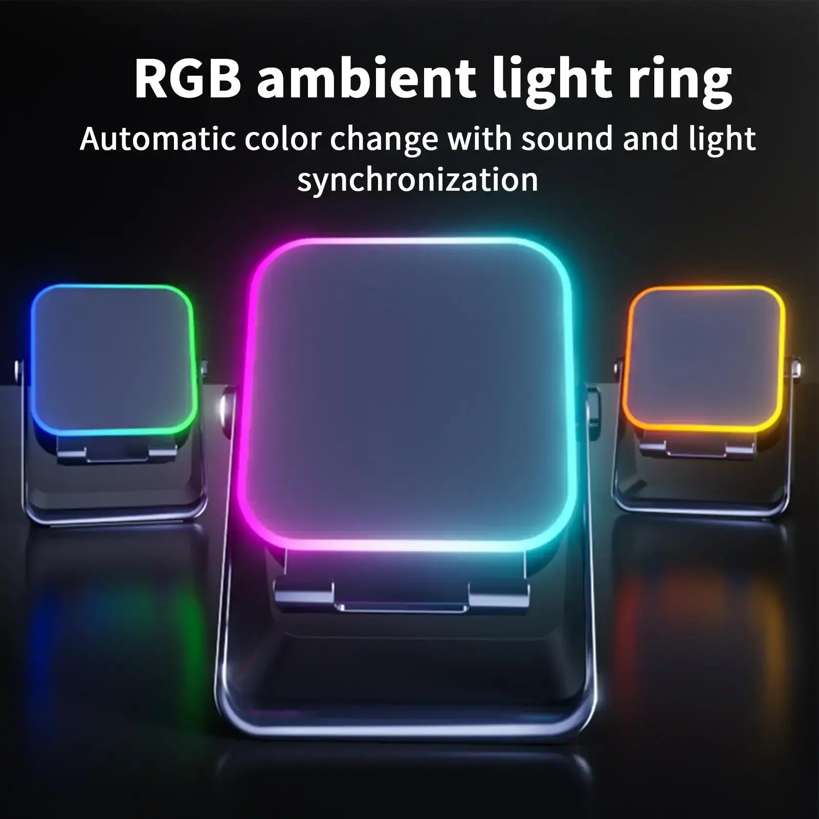 5 In 1 Auto Induction Bluetooth Speaker With 8 Modes RGB Light Portable Audio Device With Phone Holder Holiday Christmas Gift