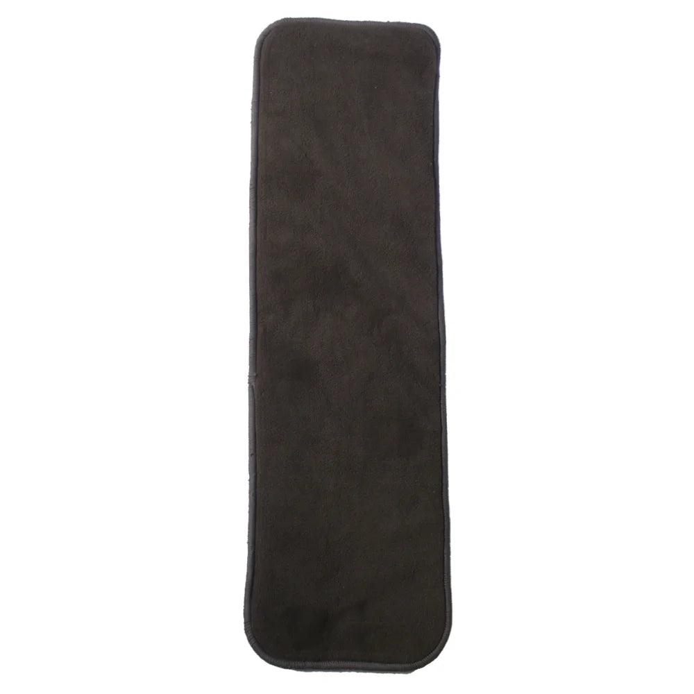 Dark gray reusable cloth diaper insert for baby care, soft fabric absorbent liner for pocket diapers.