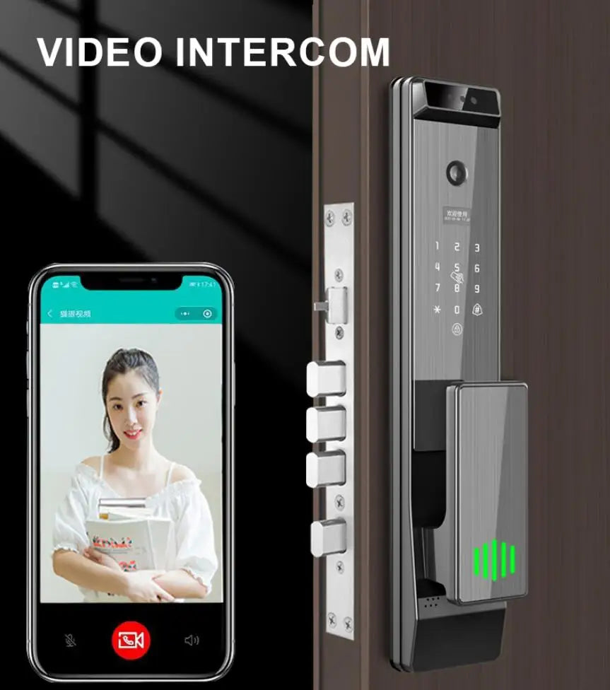 Hot Selling Tuya Smart Door Lock with WiFi APP & Tuya Smart Camera Fingerprint Face Recognition & Key Password Card Smart Lock