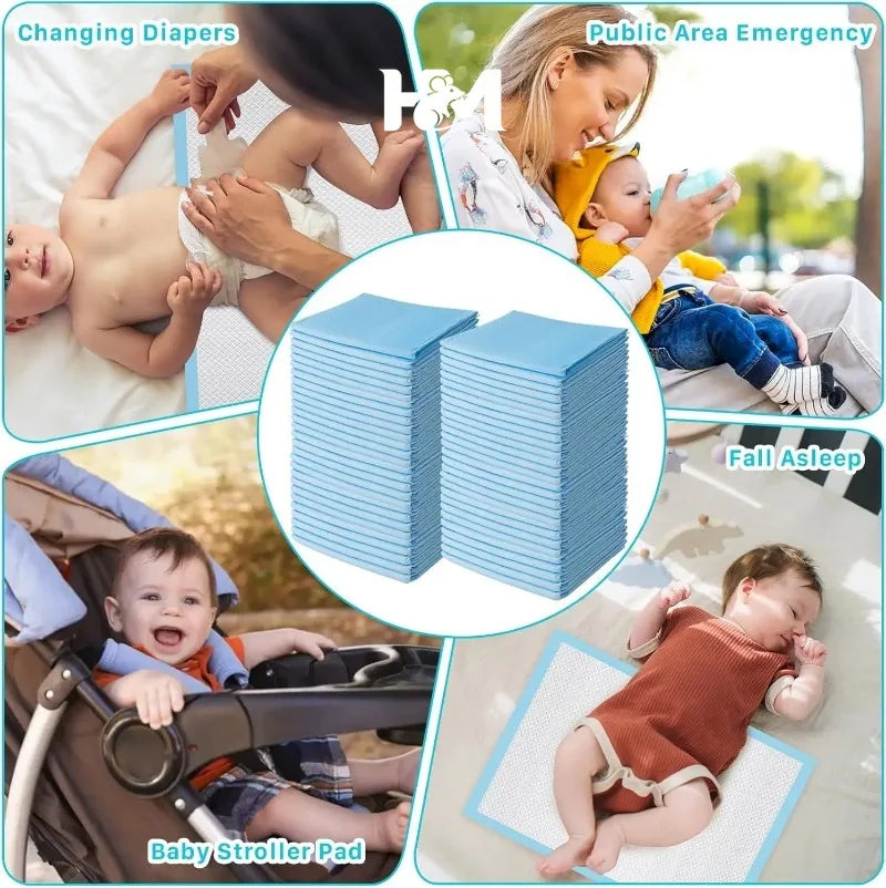 20-100Pcs Disposable Changing Pad High Absorbent Diaper Changing Pads Waterproof Leak Proof Baby Disposable Underpads for Baby