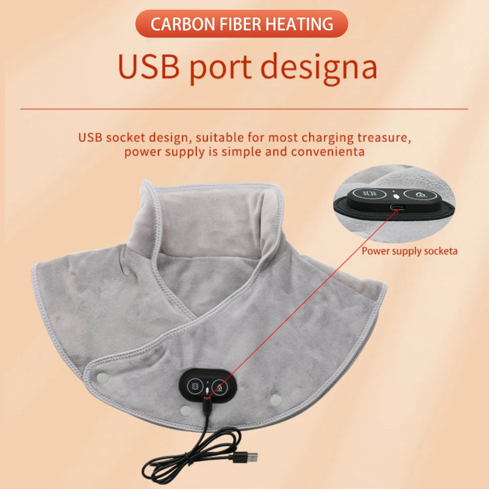 Electric Heating Shoulder Neck Wrap with Vibration Therapy Fascia Gun Tidesmit