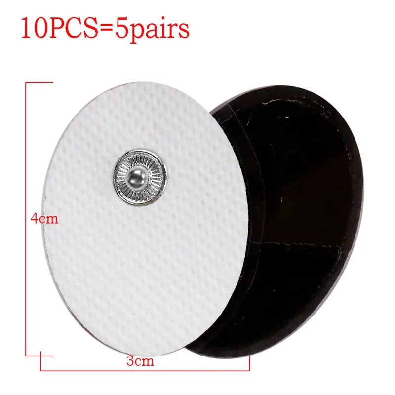 TENS Unit Electrode Pads: Reusable Muscle Stimulator Gel Sets Back Massage Instrument 4x3cm 10pcs Tidesmit