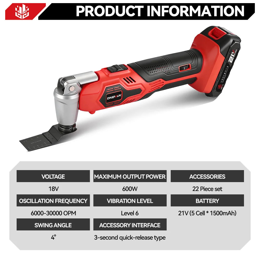 20000OPM Oscillating Multifunction Tool 6Gear Electric Trimmer Saw Shovel Cutting Woodworking Tool For Makita 18V Battery Pin