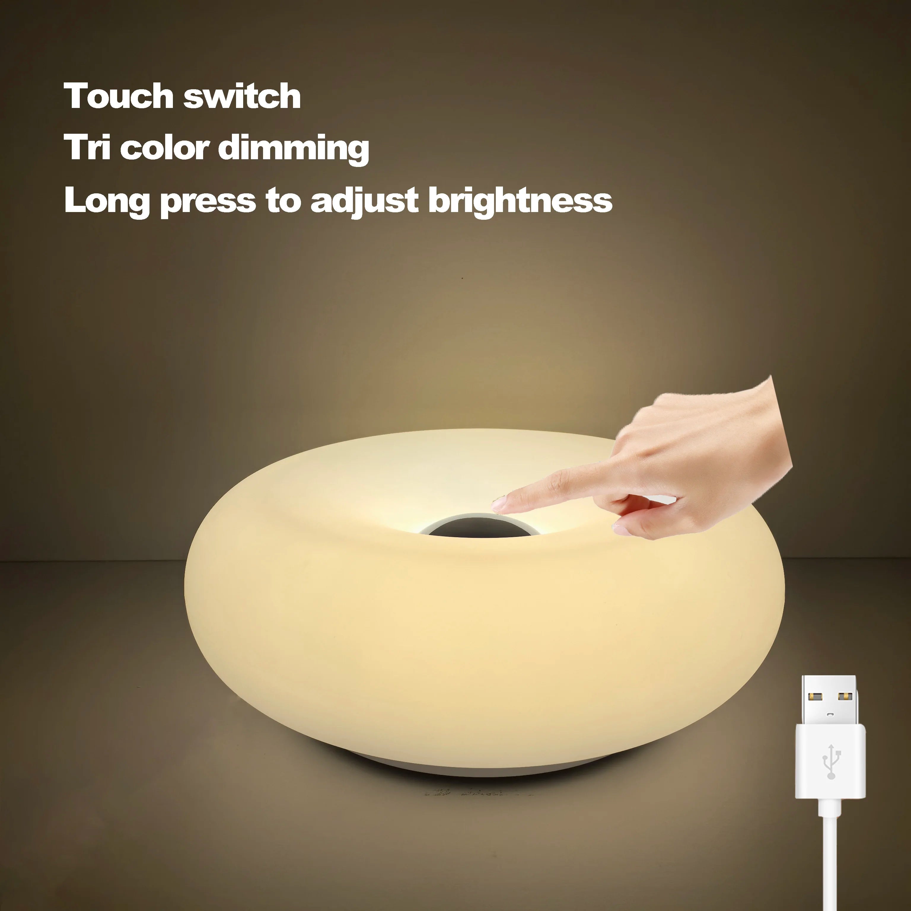 Bauhaus Ring Light: Minimalist Adjustable LED Table Lamp for Content white Tidesmit
