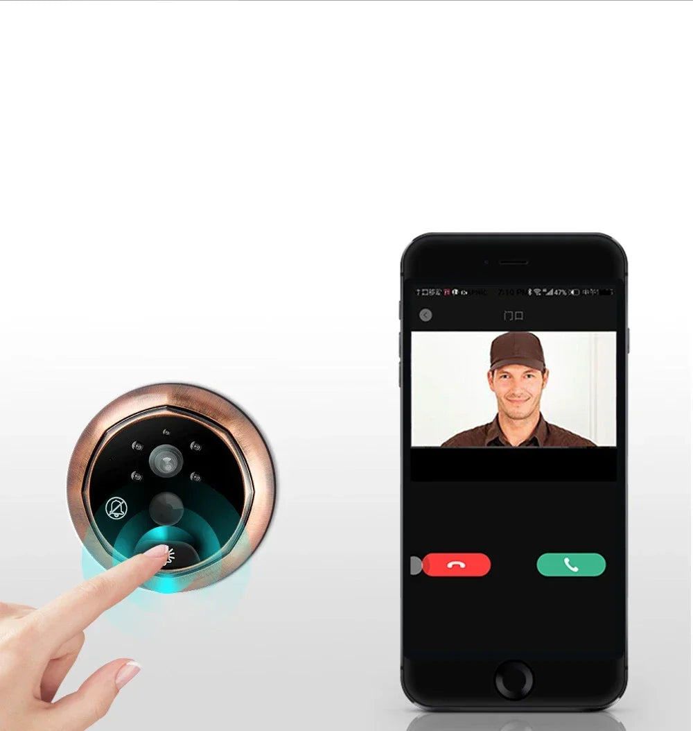 4.5 Inch Smart Digital Door Station Camera Infrared Night Vision Doorbell Door Eye Video Recording Peephole Viewer Doorbell