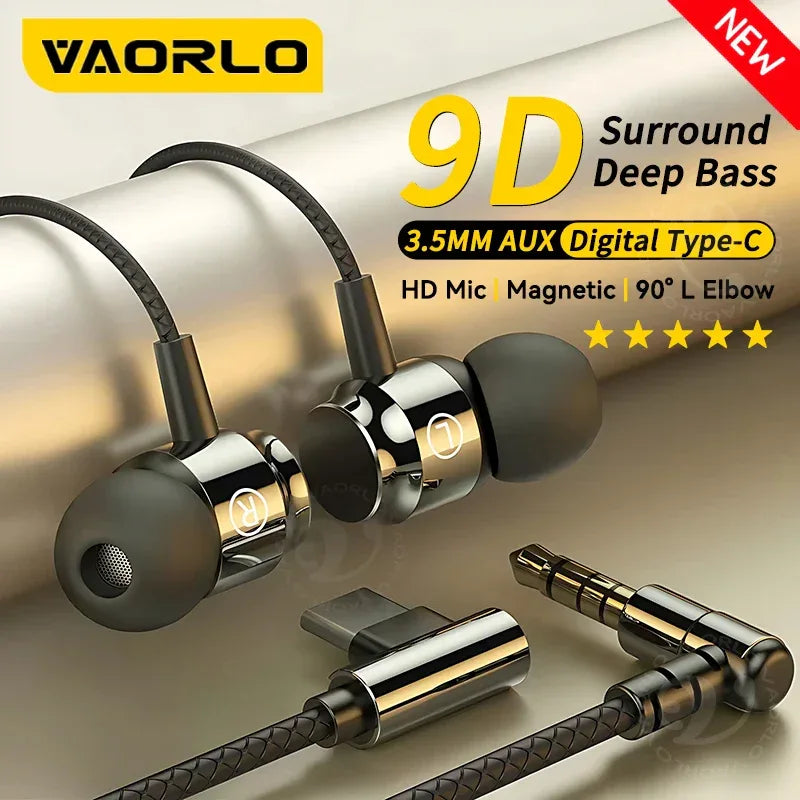 Magnetic Gaming Earbuds 9D Surround Sound Wired - Tidesmit Tidesmit