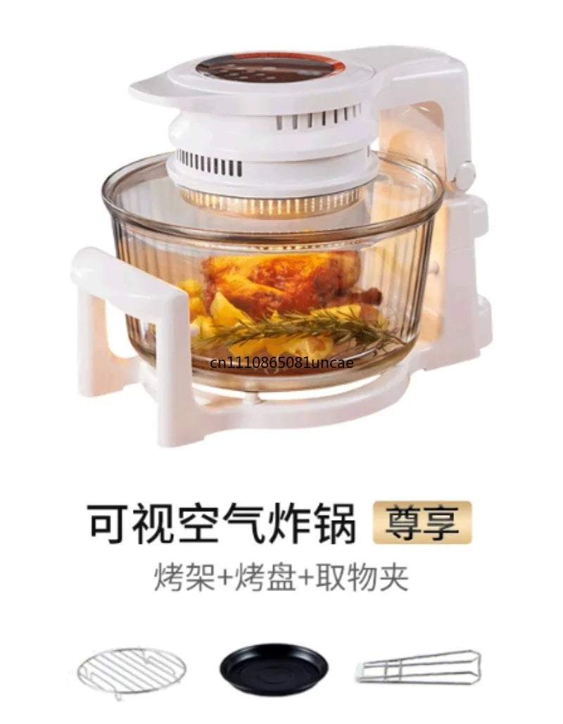 For 17L Visible Glass Air Fryer Large Capacity Multifunctional Household Chips Baking Cooking Machine
