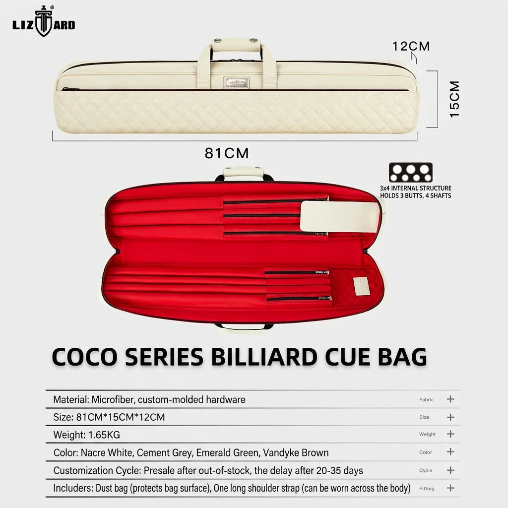Vibrant COCO Premium Leather Pool Cue Case Custom Logo OEM ODM Billiard Cue Bag for Wholesale and Pro Shops