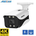ASECAM 8MP 4K IP Camera Ai Face DetectionOutdoor H.265 Onvif Bullet CCTV POE Human Video Security Camera RTSP ICSEE