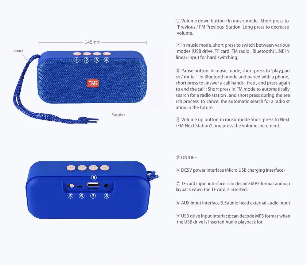 Mini Wireless Portable Bluetooth Speaker Radio FM Sound Box Music Small Caixa De Som USB Computer PC Blootooth Acoustics Baffle