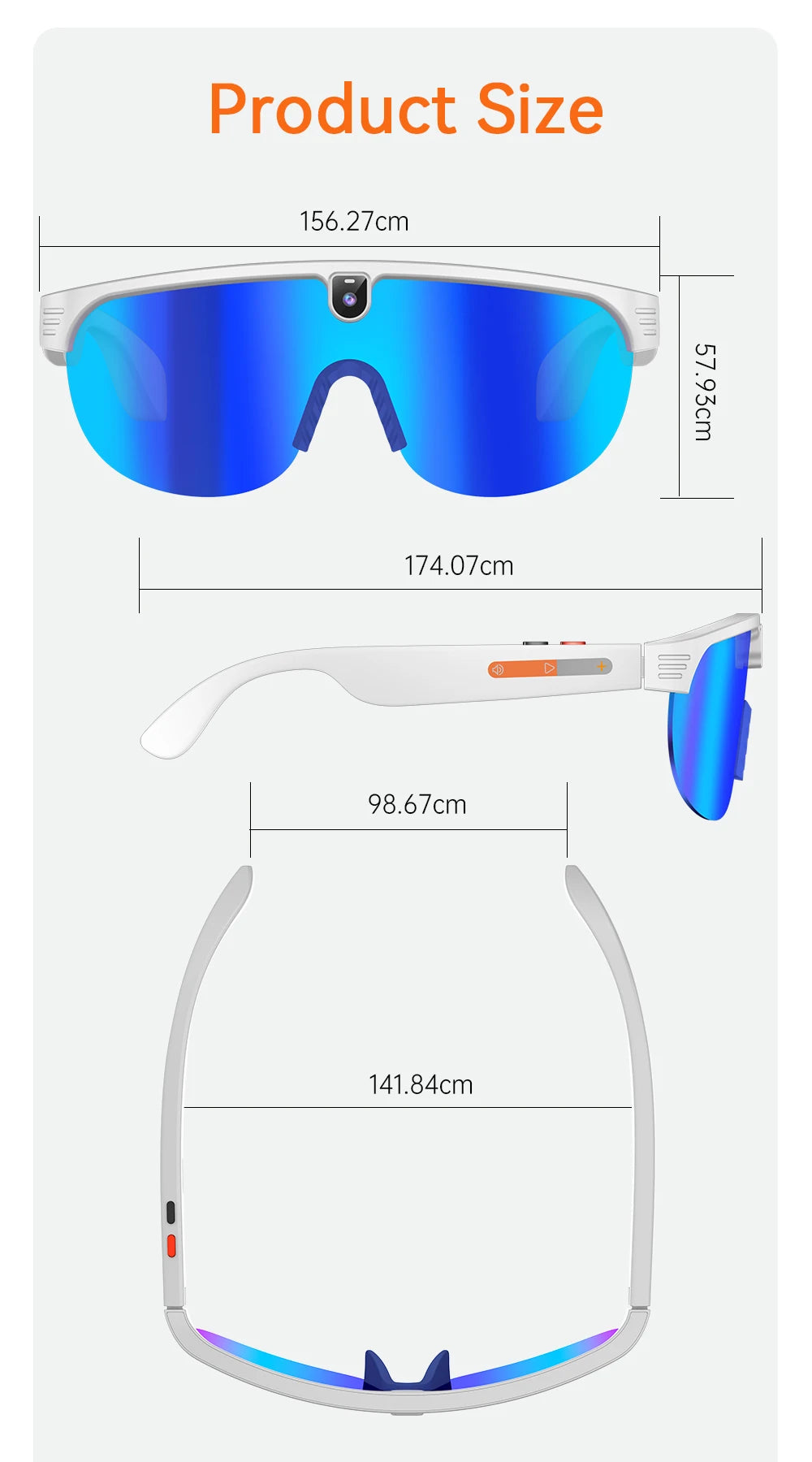 Tidesmit Smart Cycling Glasses with HD Camera and Spatial Bluetooth Audio Tidesmit